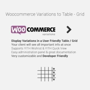 WooCommerce Variations to Table - Grid